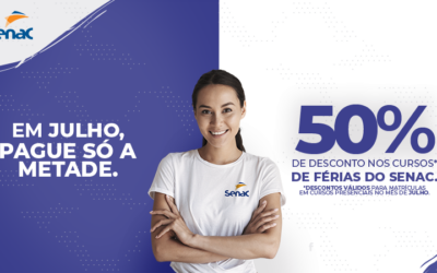 Matrículas Abertas: Programação de Férias 2019 com desconto de 50% em cursos